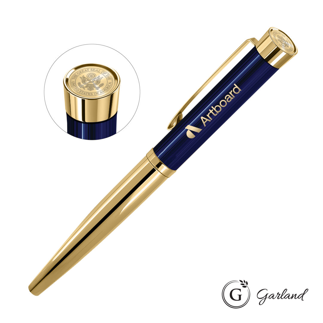 Garland® Executive Cust Emblem Monogram Rollerball Pen-Gold 1