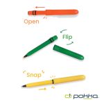 Pokka® Pocket Pen w/Dock & Gold Keyring - Red (Blank) Pokka® Pocket Pen w/Dock & Gold Keyring - Red (Blank)
