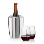 Pescara Wine Cooler & Laurent Stemless Wine Set - Set of 3 (Blank) Pescara Wine Cooler & Laurent Stemless Wine Set - Set of 3 (Blank)