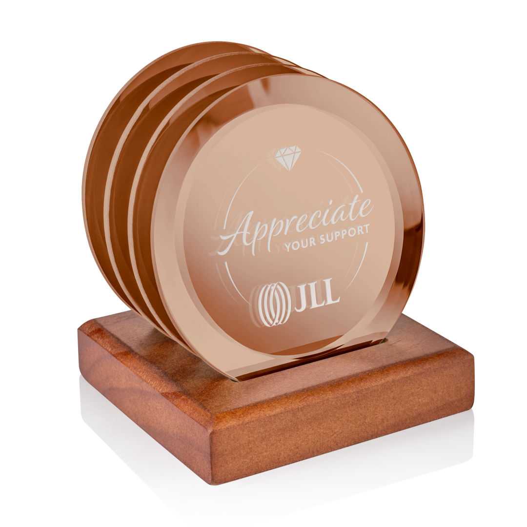 Aladdin Coasters - Set of 4 on Walnut 1