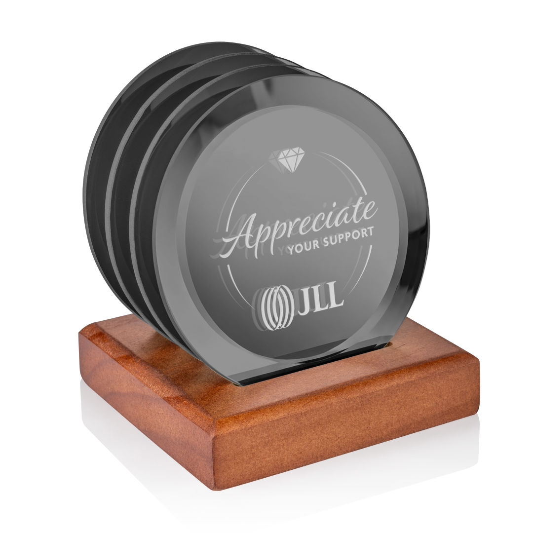 Aladdin Coasters - Set of 4 on Walnut 1