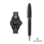 Euro Design® Velten Watch/Pen Set - Black (Blank) Euro Design® Velten Watch/Pen Set - Black (Blank)