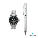 Euro Design® Velten Watch/Pen Set - Silver Euro Design® Velten Watch/Pen Set - Silver