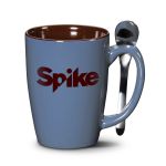 Roberta Mug & Spoon - 16oz - Imprinted - Steel Blue / 16 oz Roberta Mug & Spoon - 16oz - Imprinted - Steel Blue / 16 oz