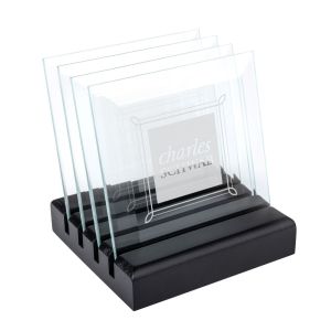 Talbot Coasters - Set of 4 on Black Base 1 Talbot Coasters - Set of 4 on Black Base 1