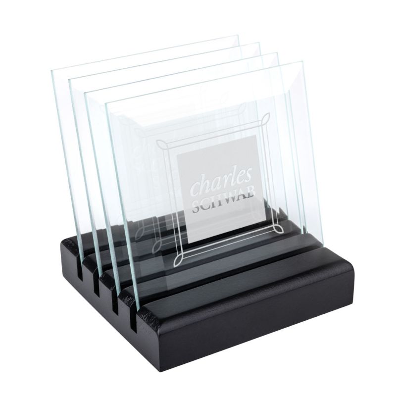 Talbot Coasters - Set of 4 on Black Base 1 Talbot Coasters - Set of 4 on Black Base 1