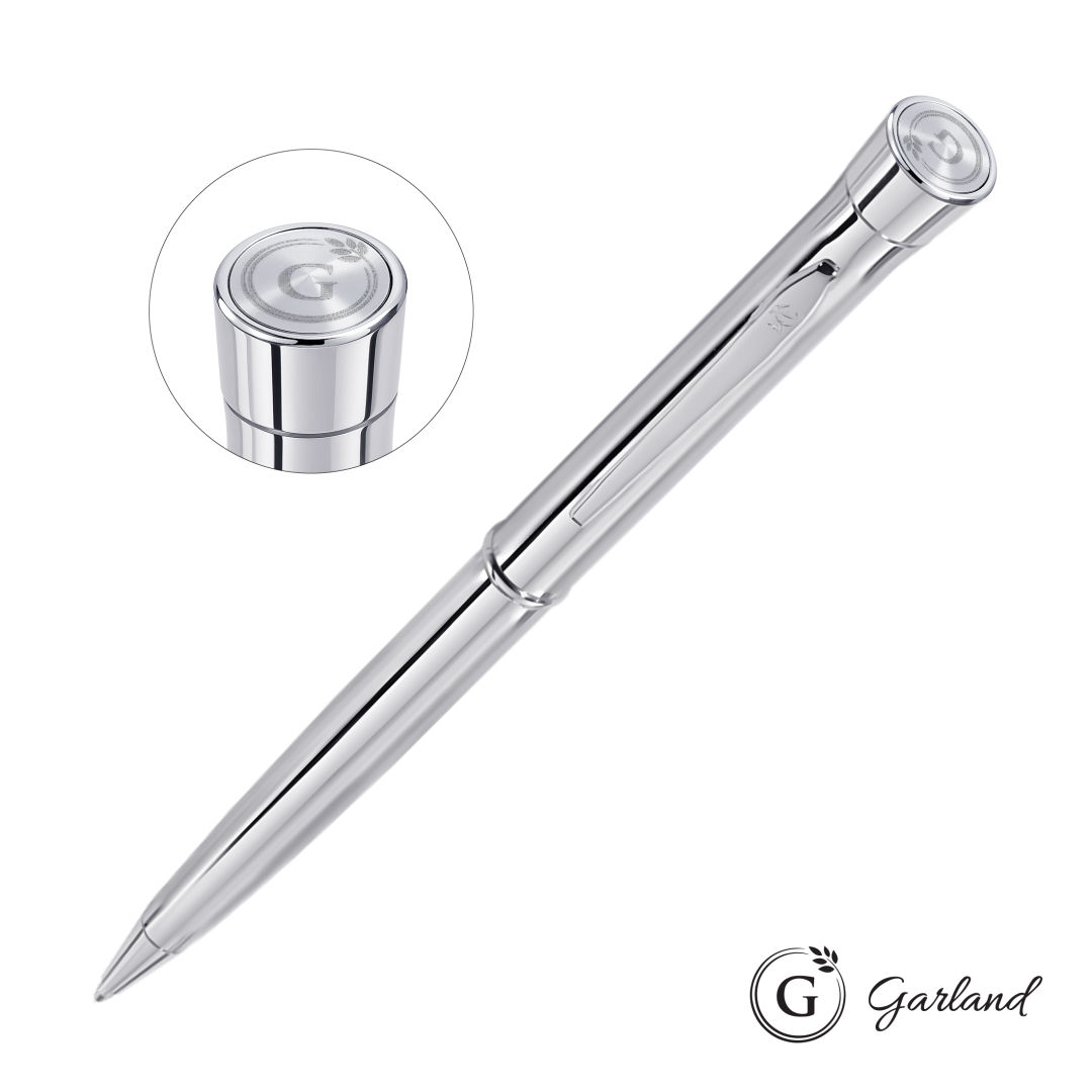 Garland® Signature Emblem Twist Ballpoint Pen - Chrome 1