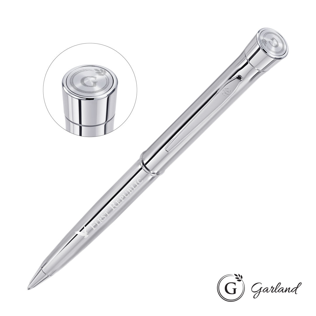 Garland® Signature Emblem Twist Ballpoint Pen - Chrome 1