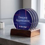 Barnaby VividPrint? Coasters - Set of 4 on Rosewood - Group (Glamour) Barnaby VividPrint? Coasters - Set of 4 on Rosewood - Group (Glamour)