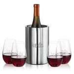Jacobs Wine Cooler & Boston Stemless Wine - Set of 5 Jacobs Wine Cooler & Boston Stemless Wine - Set of 5