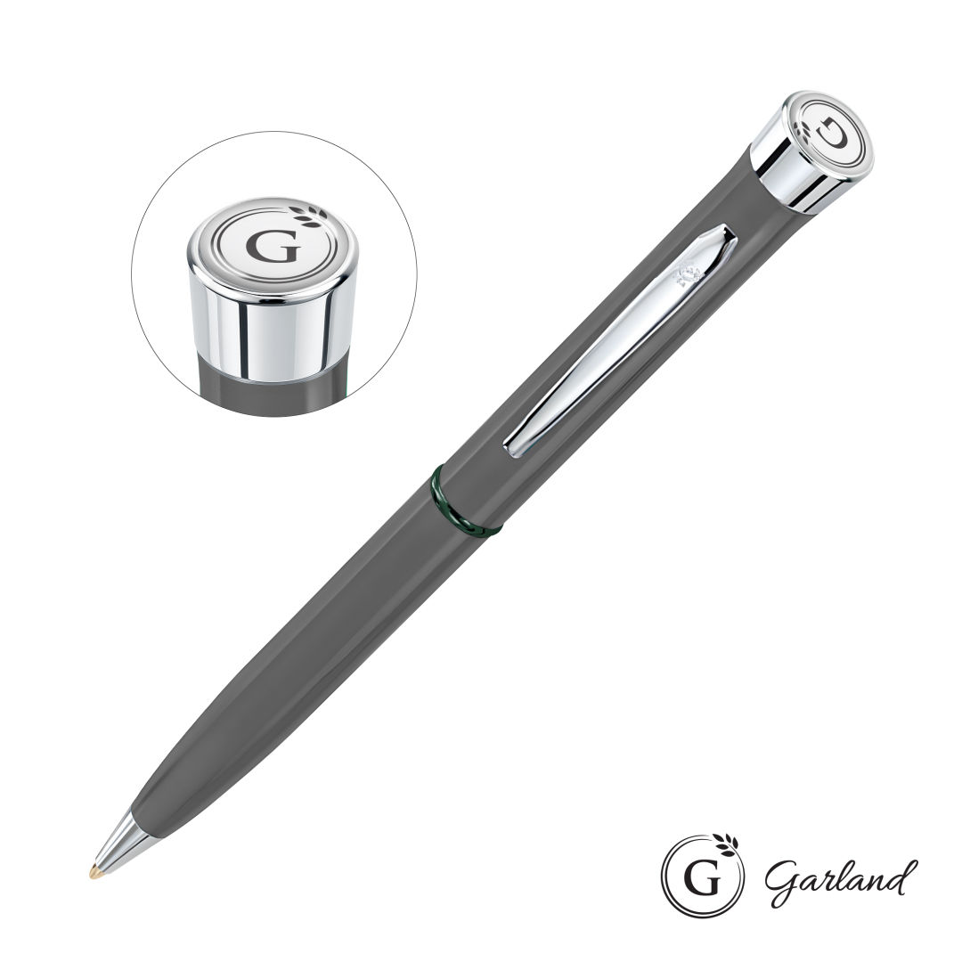 Garland® Recycled Ballpoint Twist Pen - Chrome Accent 1