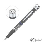 Garland® Recycled Ballpoint Twist Pen - Chrome Accent - Gray with Blue Band / Chrome Garland® Recycled Ballpoint Twist Pen - Chrome Accent - Gray with Blue Band / Chrome
