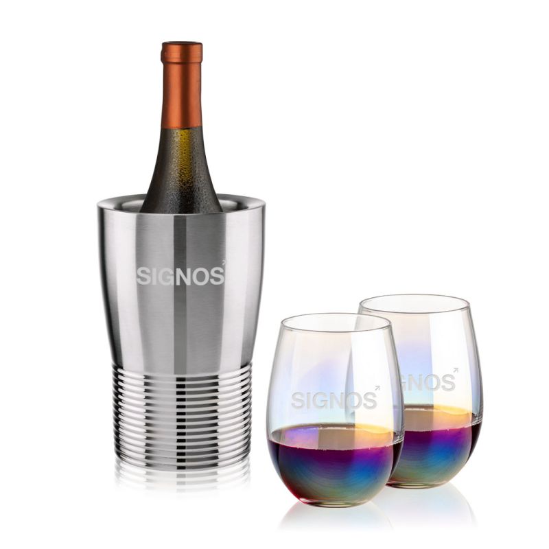 Genoa Wine Cooler & Miami Stemless Wine Set 1 Genoa Wine Cooler & Miami Stemless Wine Set 1