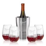 Genoa Wine Cooler & Templeton Stemless Wine Set - Set of 5 Genoa Wine Cooler & Templeton Stemless Wine Set - Set of 5