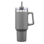 Makena Handle Travel Mug w/Straw - 40oz - Gray (Blank) Makena Handle Travel Mug w/Straw - 40oz - Gray (Blank)