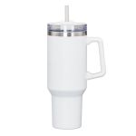 Makena Handle Travel Mug w/Straw - 40oz - White (Blank) Makena Handle Travel Mug w/Straw - 40oz - White (Blank)