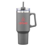 Makena Handle Travel Mug w/Straw - 40oz - Gray Makena Handle Travel Mug w/Straw - 40oz - Gray