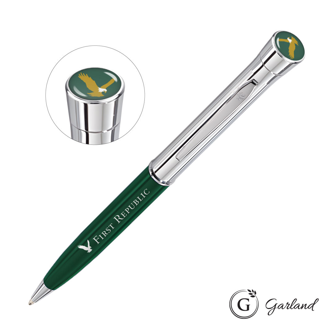 Garland® Monogram Custom Twist Ballpoint Pen - Chrome 1