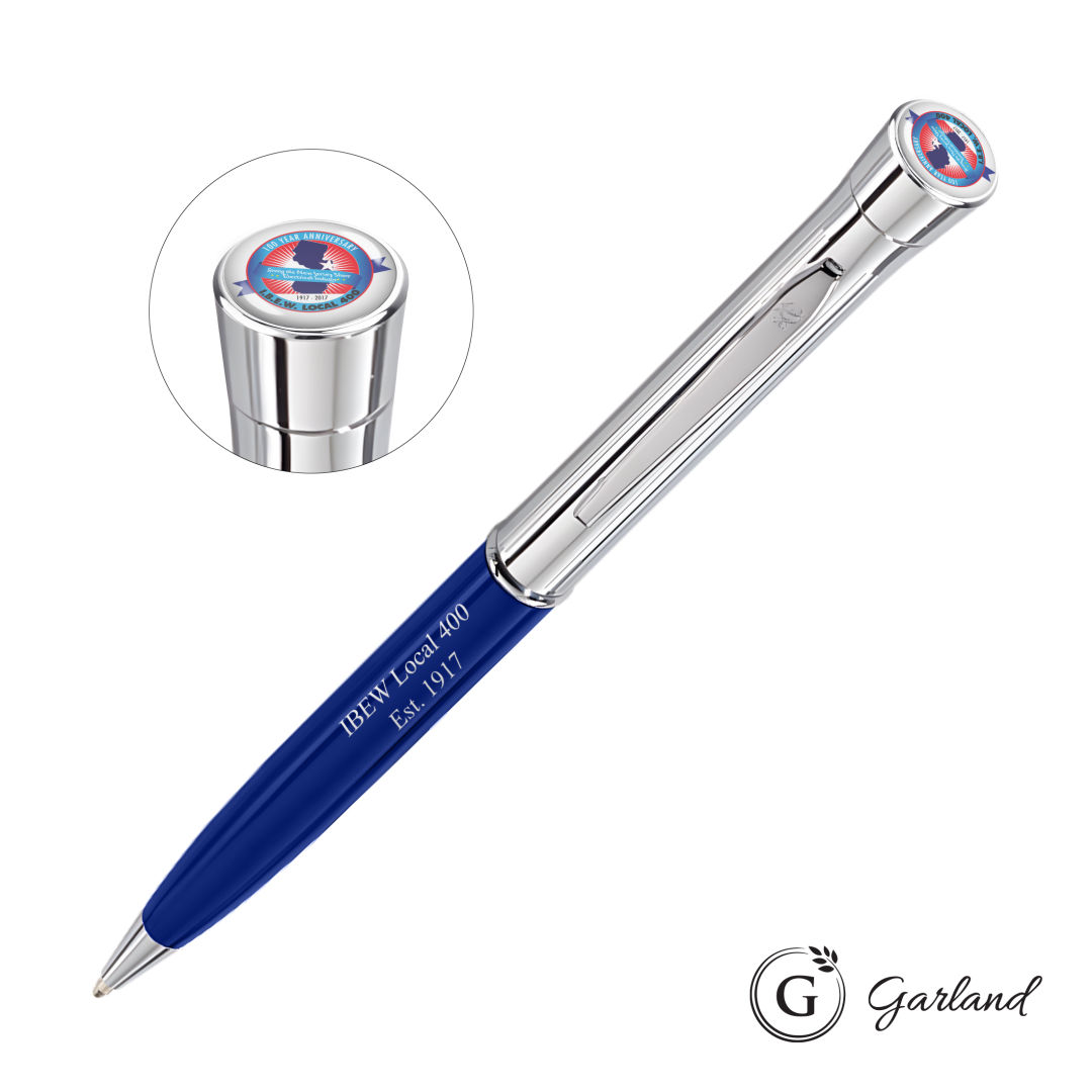 Garland® Monogram Custom Twist Ballpoint Pen - Chrome 1