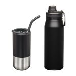Versatile Tumbler & Bottle Gift Set - Black (Blank) Versatile Tumbler & Bottle Gift Set - Black (Blank)