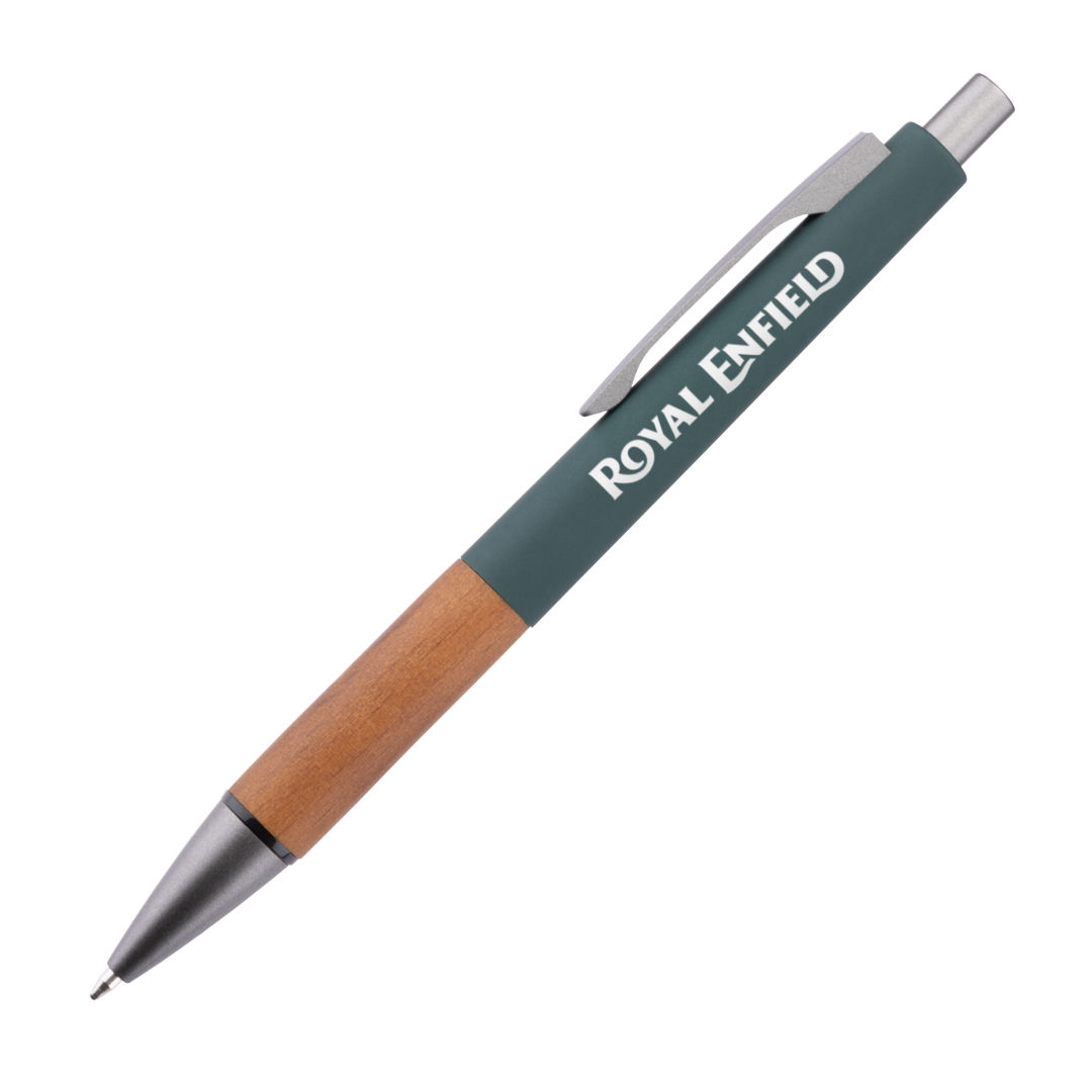 Hertel Rubberized Clicker Ballpoint Pen w/Wood Grip 1