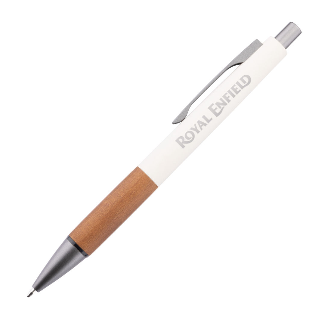 Hertel Rubberized Clicker Ballpoint Pen w/Wood Grip 1