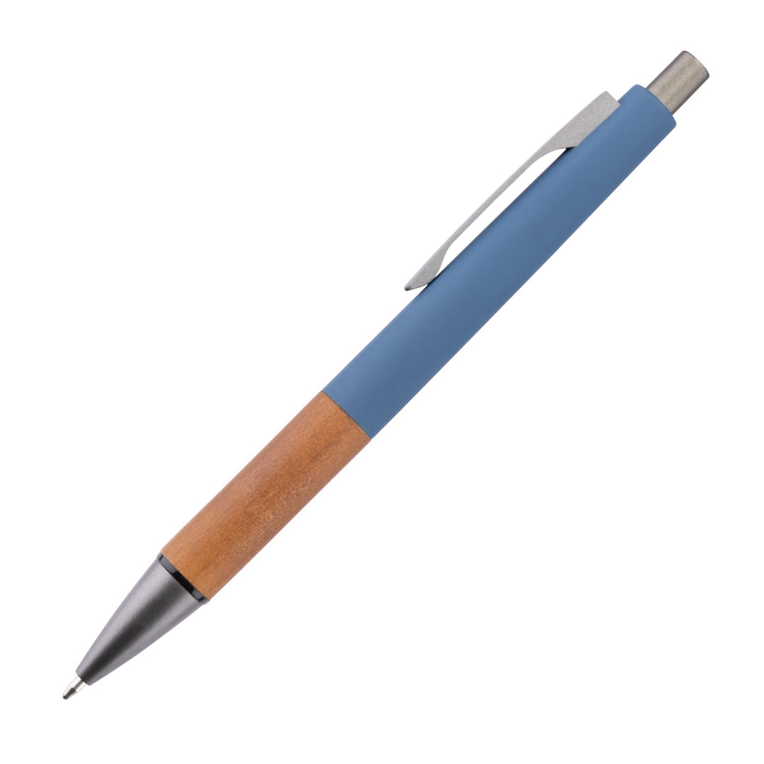 Hertel Rubberized Clicker Ballpoint Pen w/Wood Grip 1