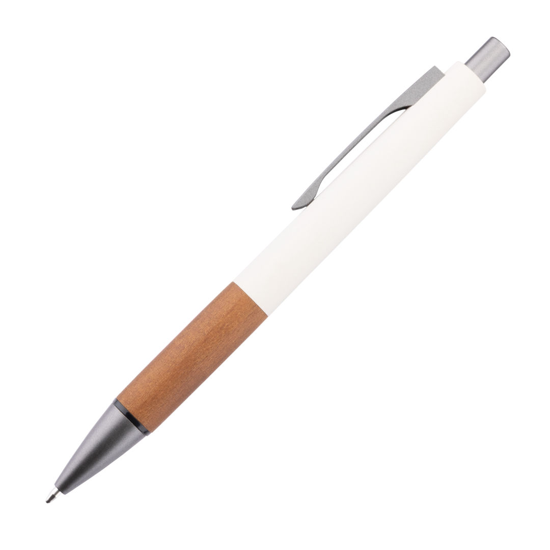 Hertel Rubberized Clicker Ballpoint Pen w/Wood Grip 1