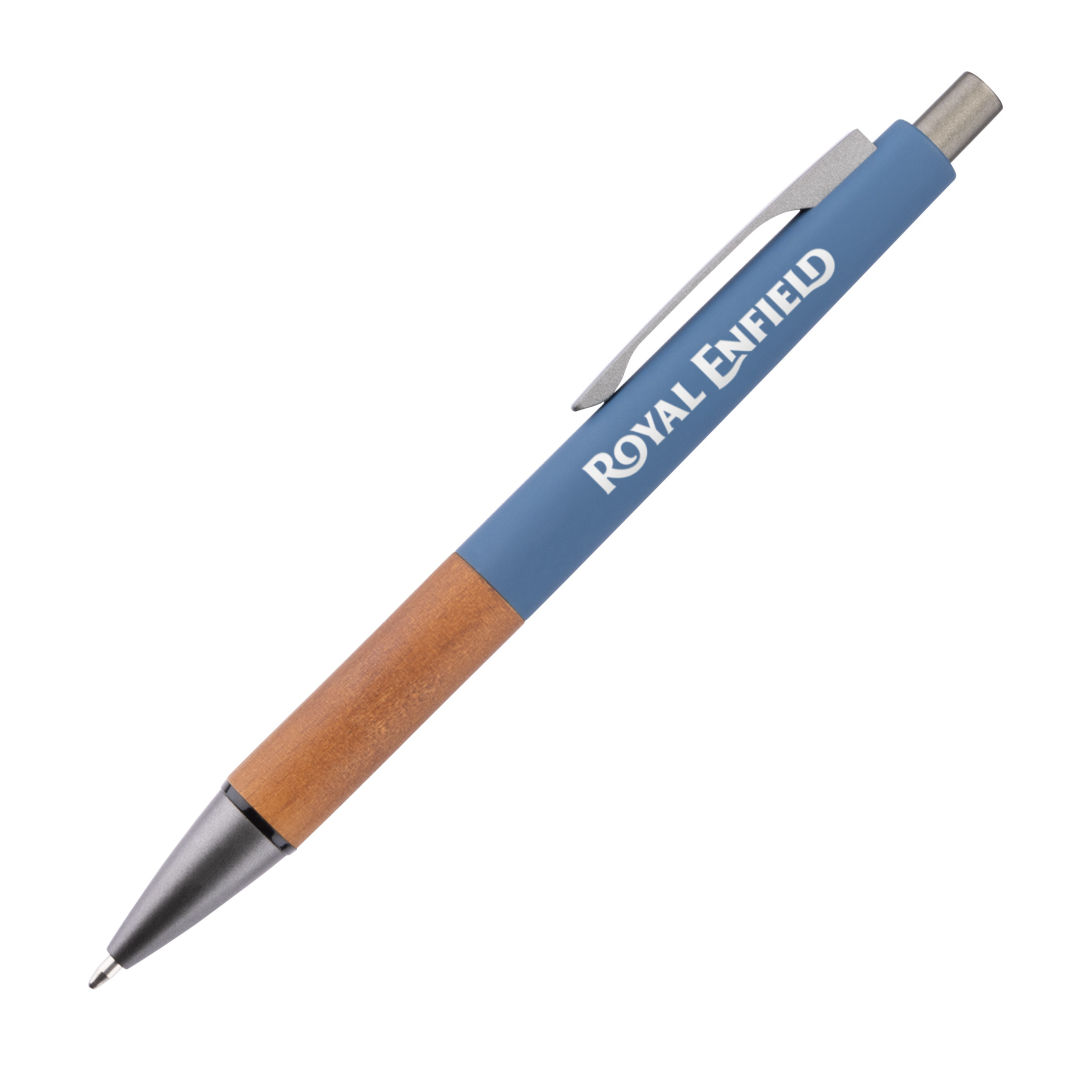 Hertel Rubberized Clicker Ballpoint Pen w/Wood Grip 1
