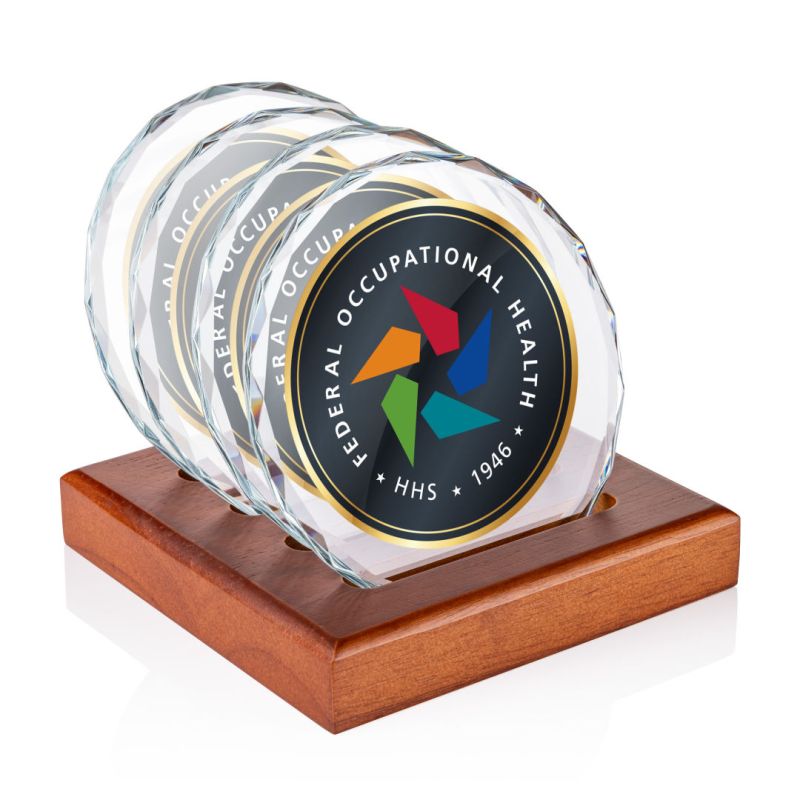 Porterfield VividPrint Coasters - Set of 4 on Walnut 1 Porterfield VividPrint Coasters - Set of 4 on Walnut 1