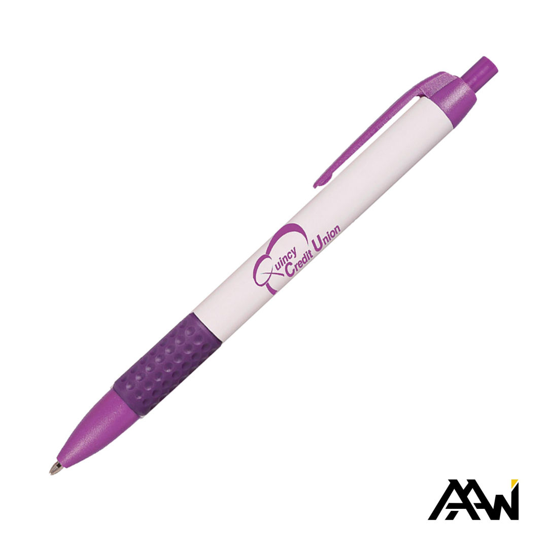Widebody Grip Pen Glossy White Barrel - Matte 1