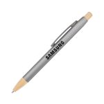 Charon Aluminum Ballpoint Pen w/Bamboo Clicker & Tip - Grey Charon Aluminum Ballpoint Pen w/Bamboo Clicker & Tip - Grey