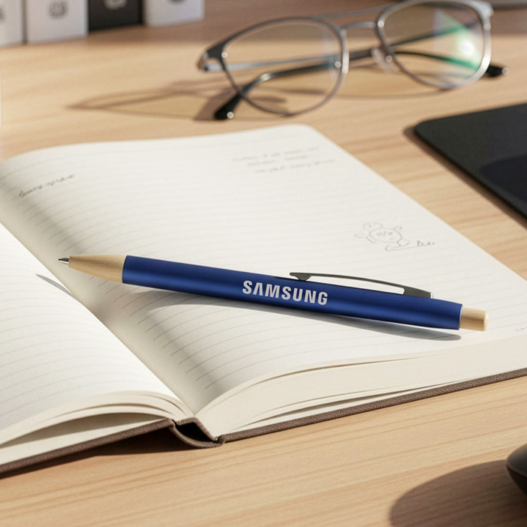 Charon Aluminum Ballpoint Pen w/Bamboo Clicker & Tip 1