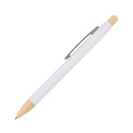 Charon Aluminum Ballpoint Pen w/Bamboo Clicker & Tip - White (Blank) Charon Aluminum Ballpoint Pen w/Bamboo Clicker & Tip - White (Blank)