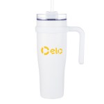 Aralia Tumbler w/Handle & Straw Lid - 30oz - White Aralia Tumbler w/Handle & Straw Lid - 30oz - White