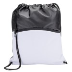Jadis Drawstring Bag w/ Zipper Pocket - White (Blank) Jadis Drawstring Bag w/ Zipper Pocket - White (Blank)