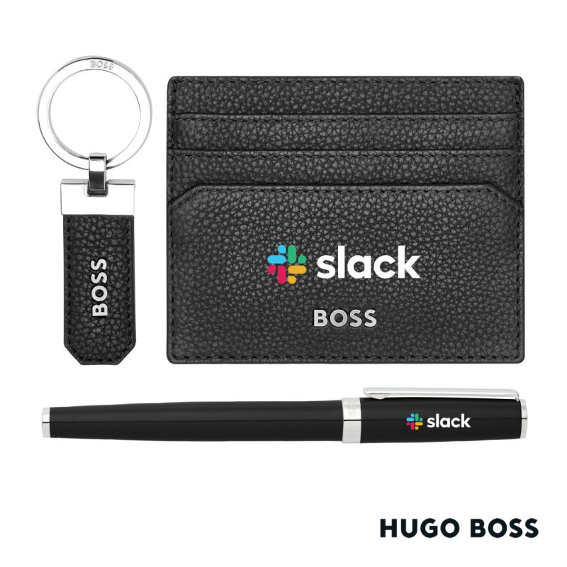 Hugo Boss® Rollerball Pen, Key Ring & Card Holder Set 1 Hugo Boss® Rollerball Pen, Key Ring & Card Holder Set 1