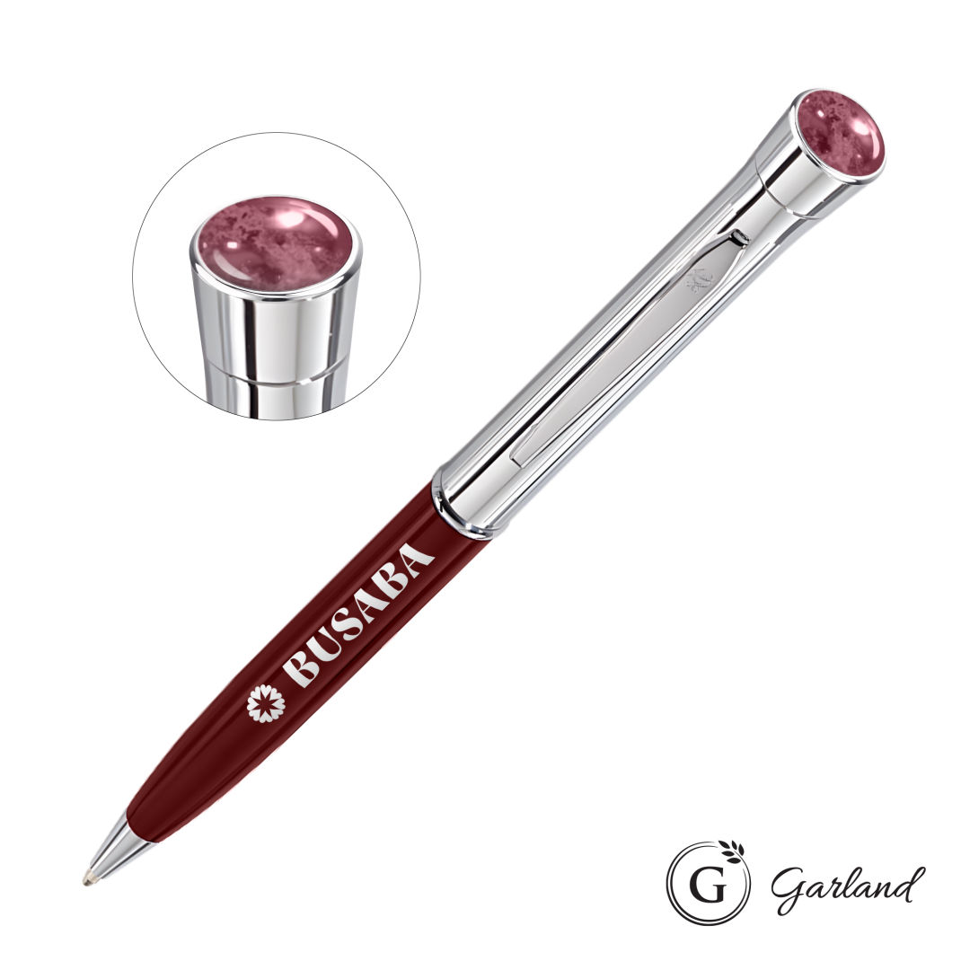 Garland® Monogram Aura Twist Ballpoint Pen - Chrome 1