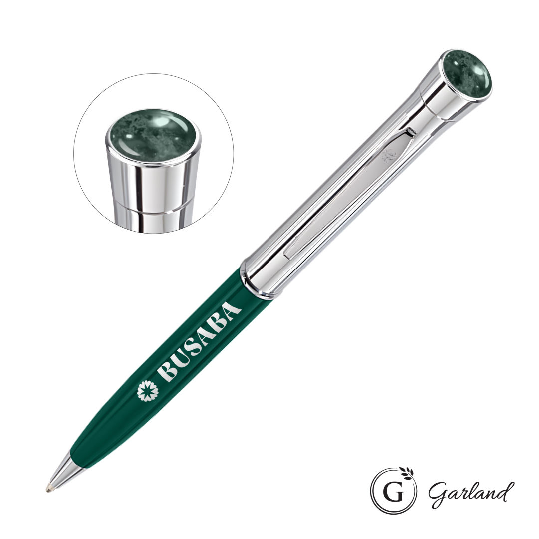 Garland® Monogram Aura Twist Ballpoint Pen - Chrome 1