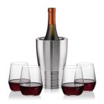 Genoa Wine Cooler & Germain Stemless Wine Set - Set of 5 (Blank) Genoa Wine Cooler & Germain Stemless Wine Set - Set of 5 (Blank)
