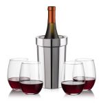 Milano Wine Cooler & Stanford Stemless Wine Set - Set of 5 (Blank) Milano Wine Cooler & Stanford Stemless Wine Set - Set of 5 (Blank)