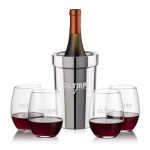 Milano Wine Cooler & Stanford Stemless Wine Set - Set of 5 Milano Wine Cooler & Stanford Stemless Wine Set - Set of 5