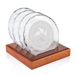 Porterfield Coasters - Set of 4 on Walnut Base 1 Porterfield Coasters - Set of 4 on Walnut Base 1