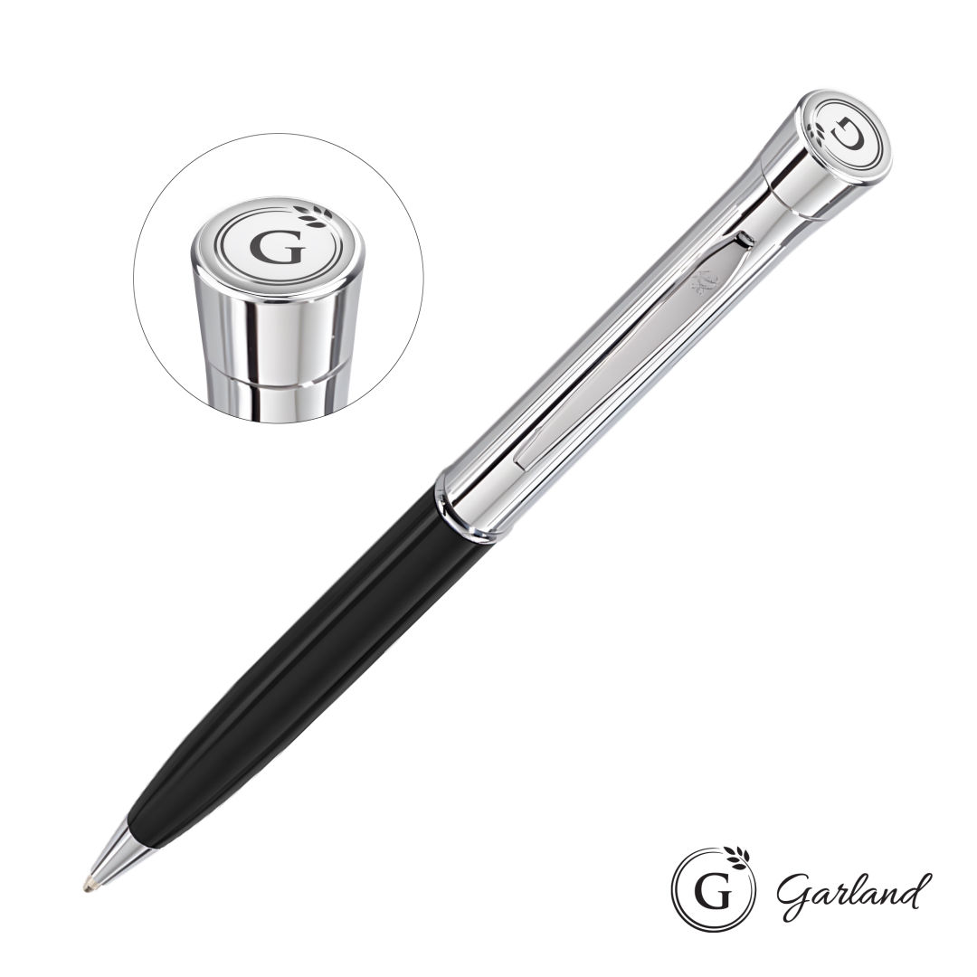 Garland® Monogram Twist Ballpoint Pen - Chrome 1