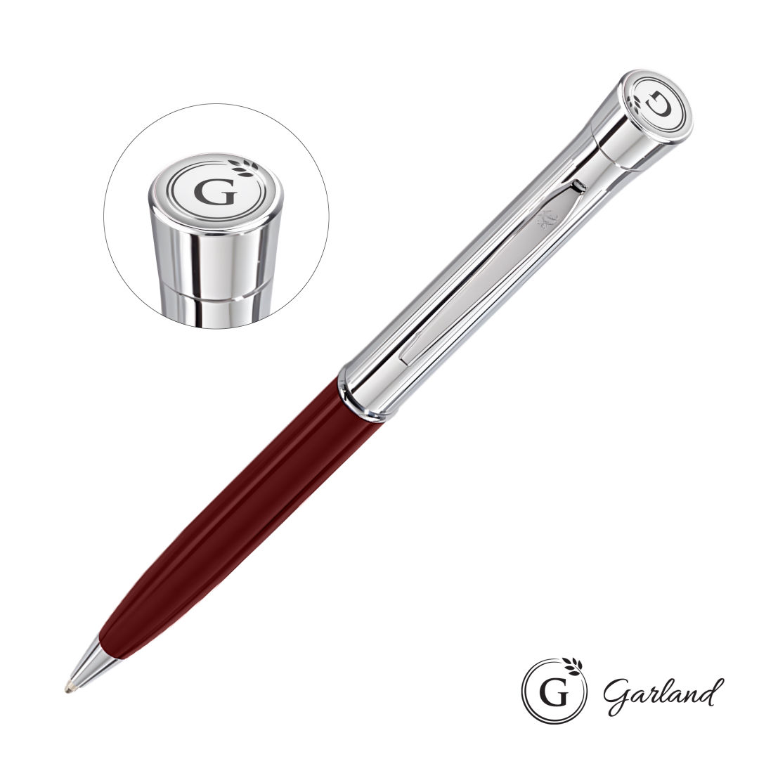 Garland® Monogram Twist Ballpoint Pen - Chrome 1