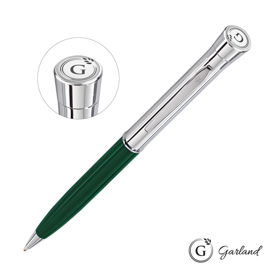 Garland® Monogram Twist Ballpoint Pen - Chrome 1