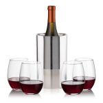 Catania Wine Cooler & Stanford Stemless Wine Set - Set of 5 (Blank) Catania Wine Cooler & Stanford Stemless Wine Set - Set of 5 (Blank)