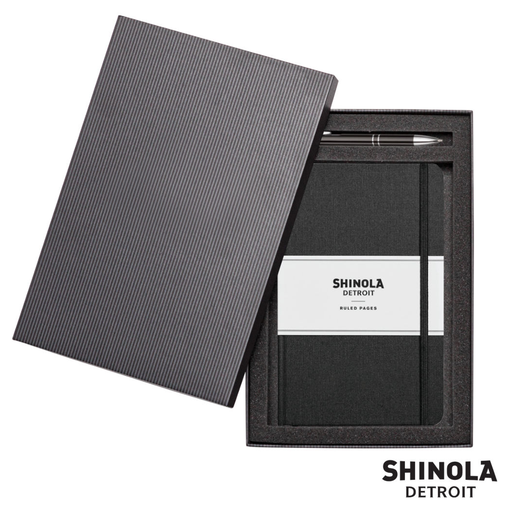Shinola® HardCover Journal/Clicker Pen Gift Set - (M) 1