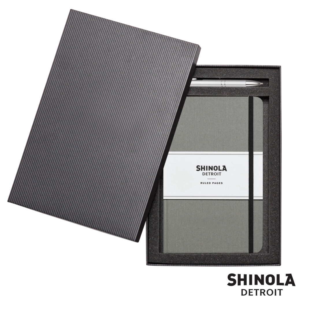 Shinola® HardCover Journal/Clicker Pen Gift Set - (M) 1
