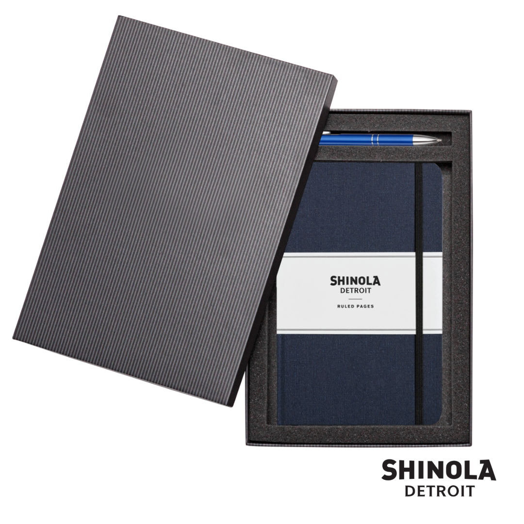 Shinola® HardCover Journal/Clicker Pen Gift Set - (M) 1